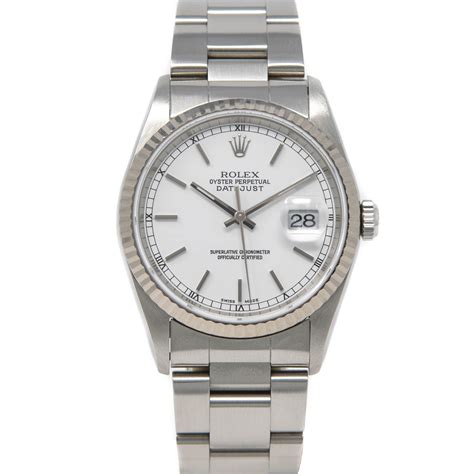 white rolex watch mens|rolex white face datejust.